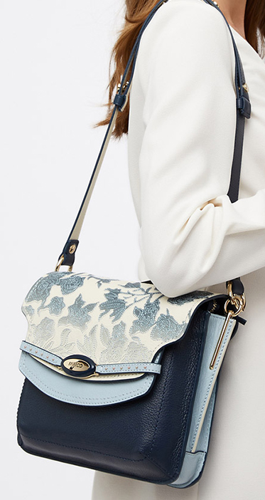 pink floral embroidered bag