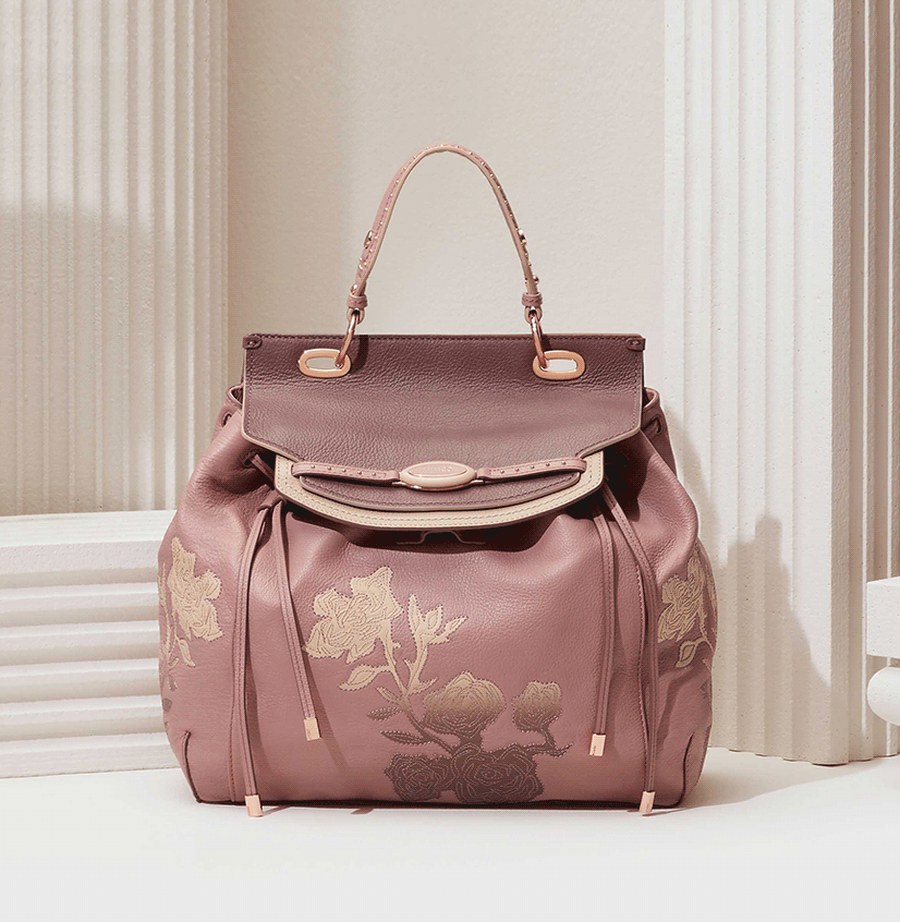 floral pink day bag