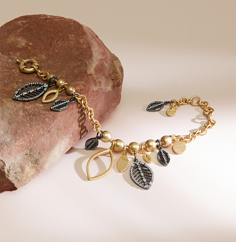 MIMCO Willow bracelet - Textured metal jewellery with autumnal design designed in melbourne