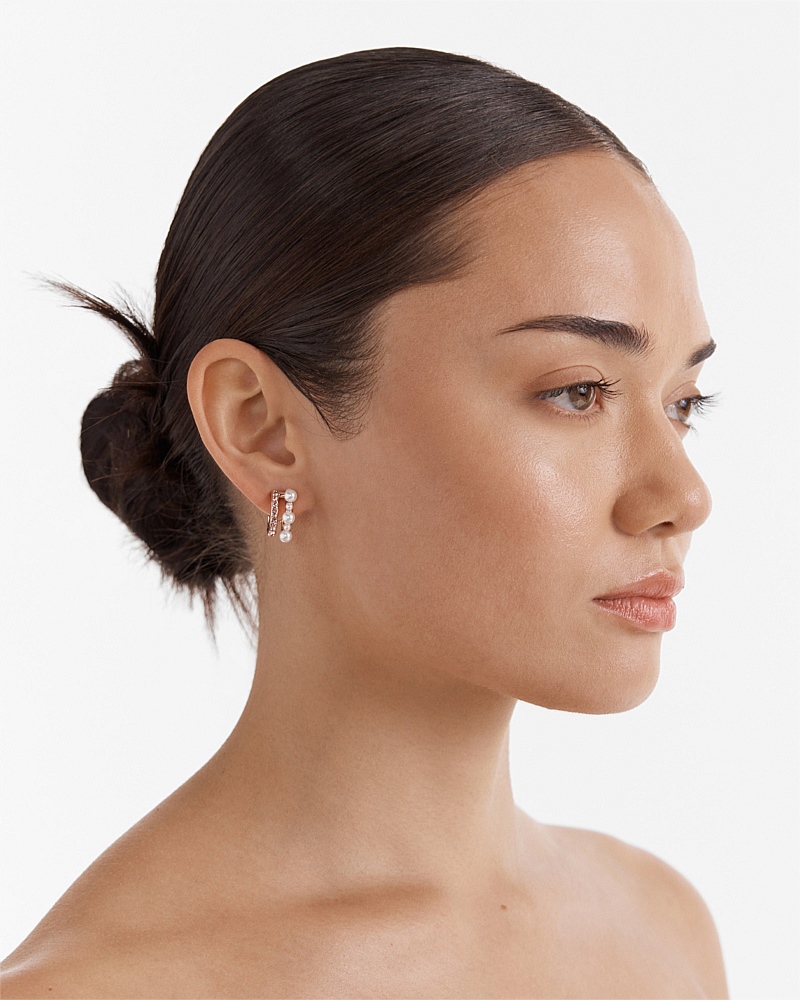 Pearlina Double Hoop Earrings
