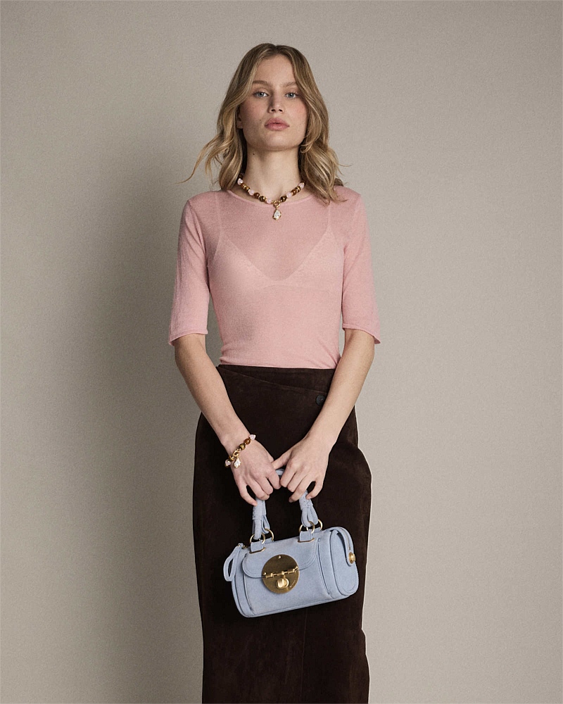 Turnlock Bowler Grab Crossbody Bag