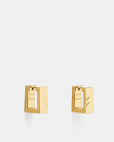 Instrumental Square Huggie Hoop Earrings