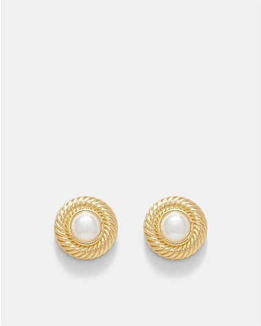 Spiralling Pearl Stud Earrings