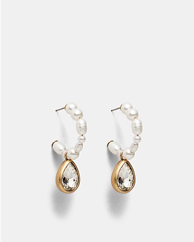 Bubbly Pearl Hoop Earrings