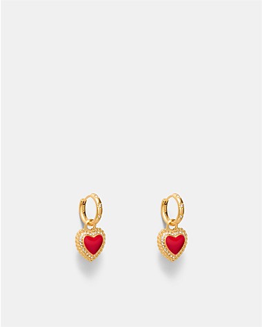Lace Heart Hoop Earrings