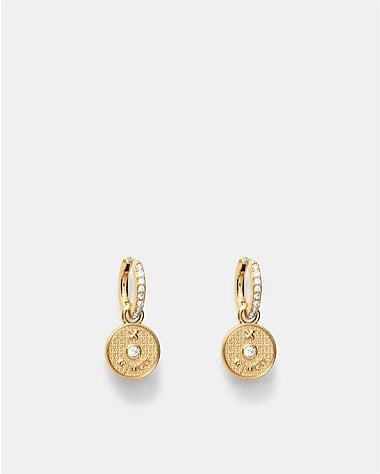 Amulet Charm Hoop Earrings