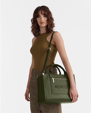 Winter Moss Patch Leather Tote Bag Bags Mimco