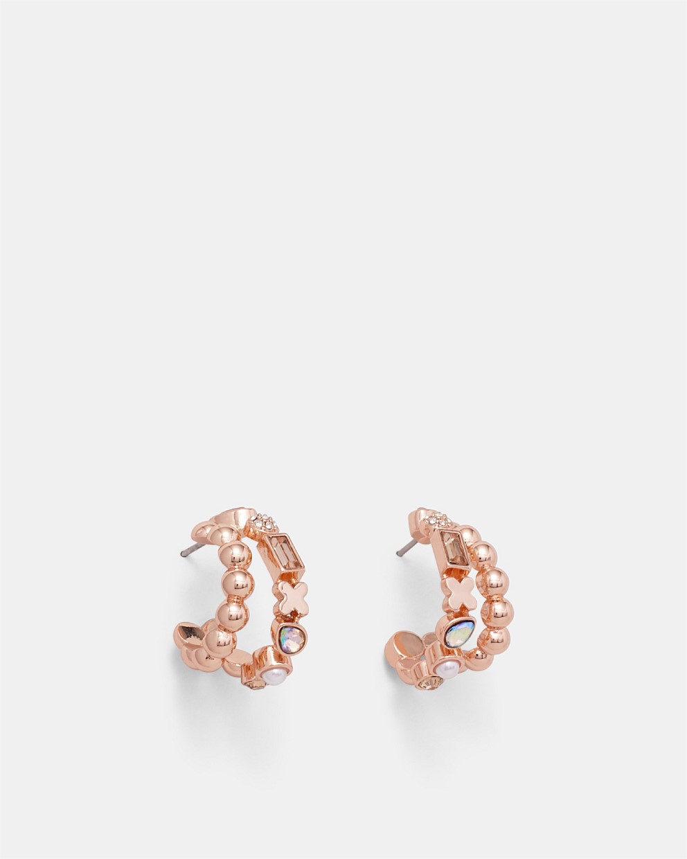 Rose gold deals double hoop earrings