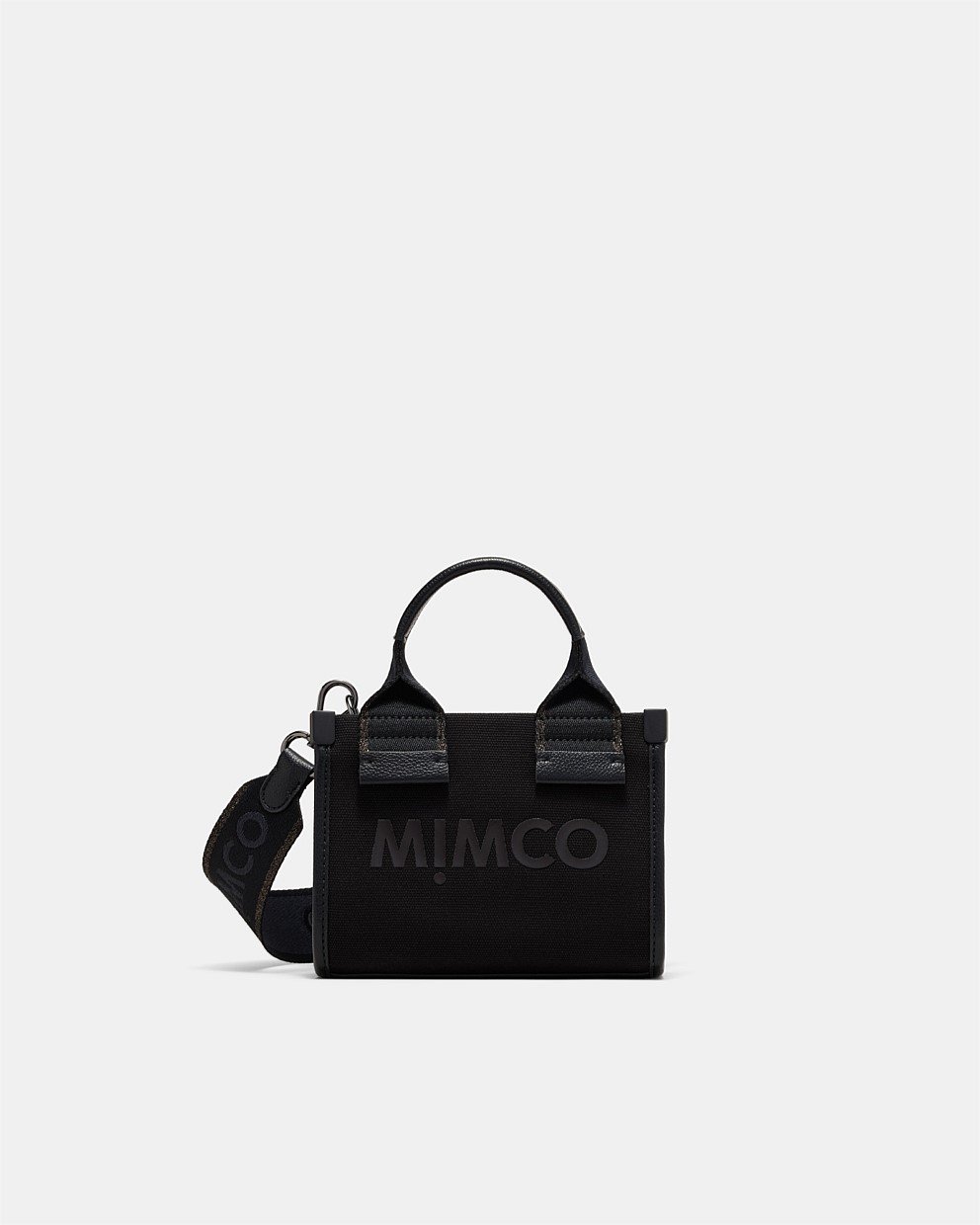 Black Gunmetal Patch Micro Tote Bag Mini Bags Mimco