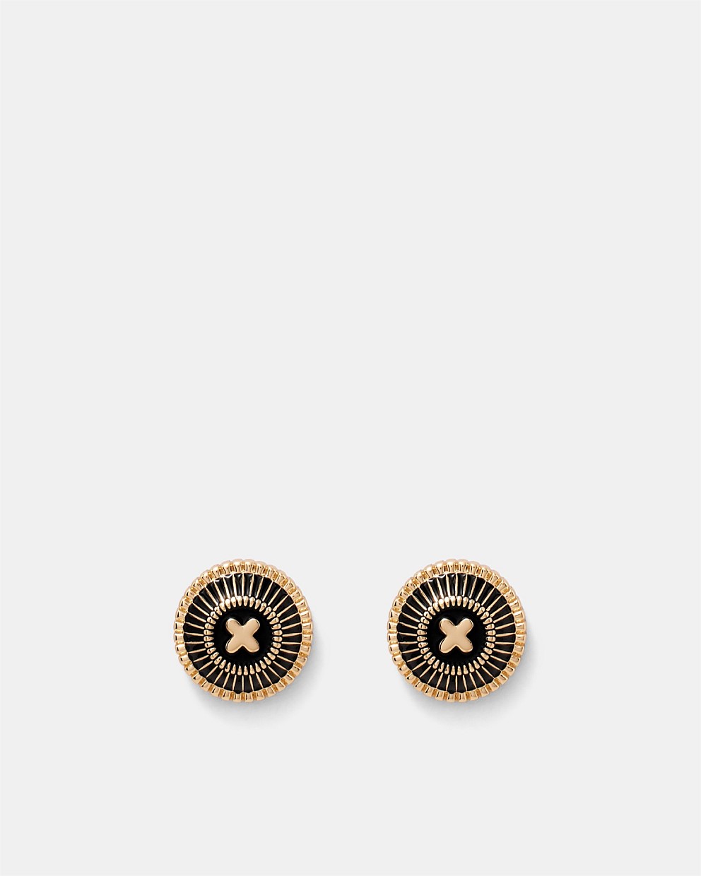 Black deals button earrings