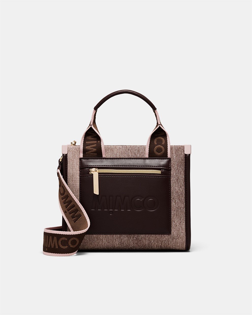 【MIMCO】Patch Mini Tote Bag/ミニトート/キャンバス&合皮/ロゴ Black Gunmetal Patch Mini Tote Bag - Patch | Mimco