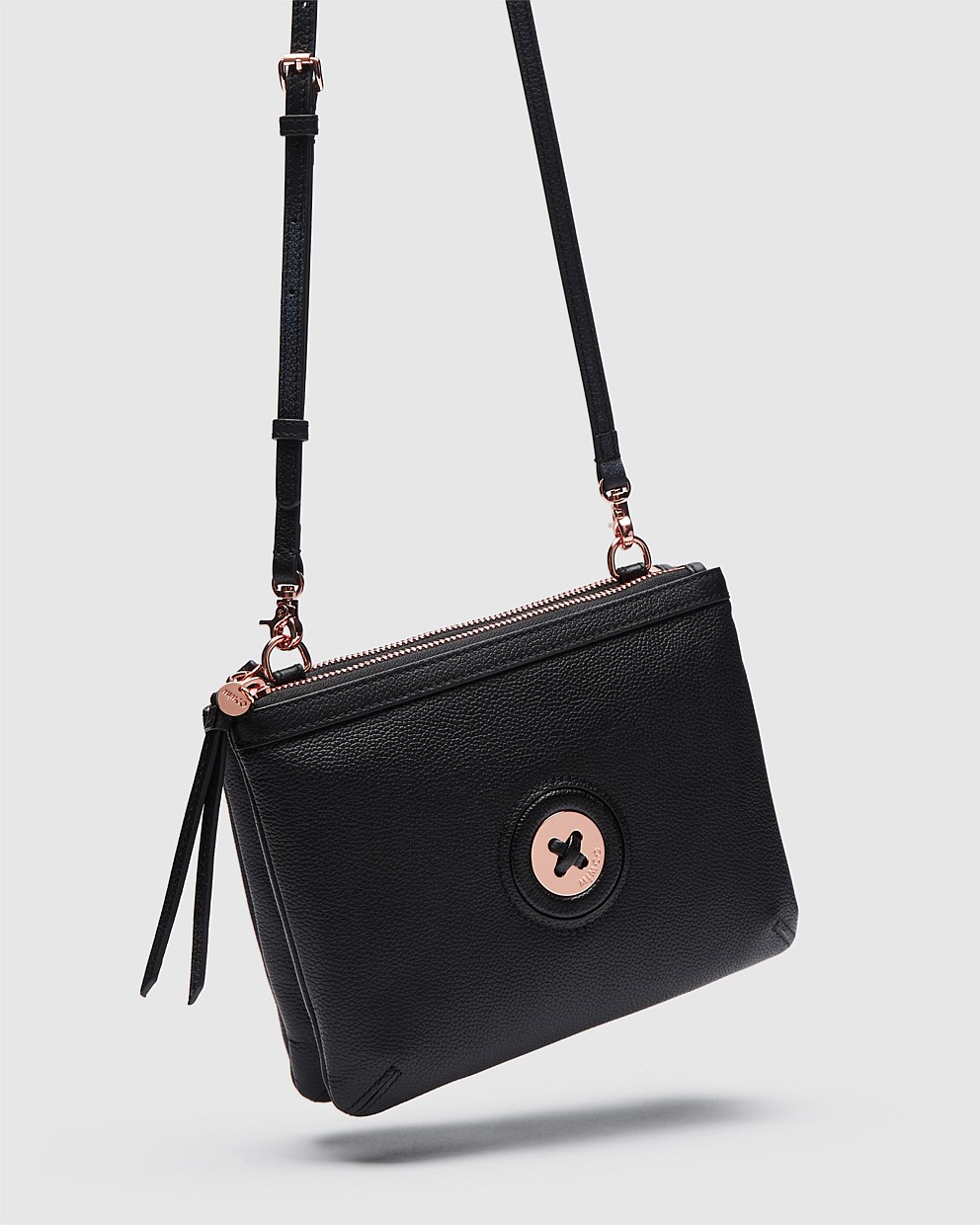 Black Rose Gold Mim Mazing Duo Cross Body Bag Crossbody Bags Mimco