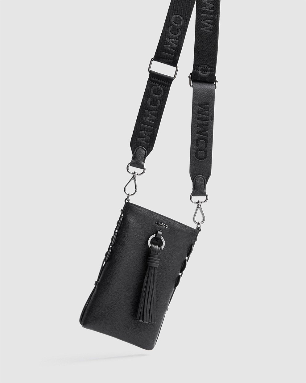 Black Gunmetal Webbing Bag Strap Crossbody Bag Straps Mimco