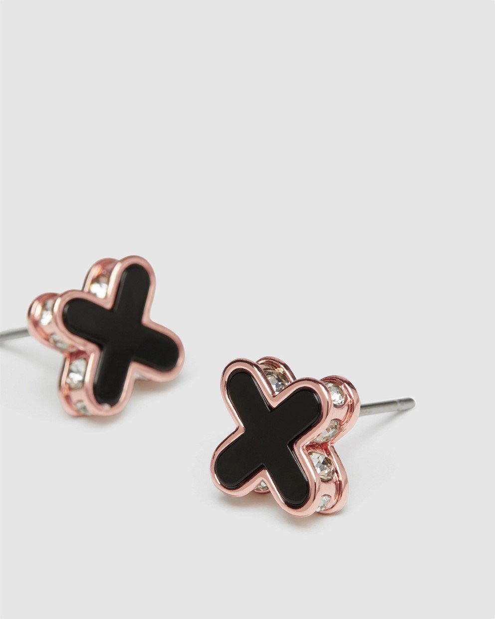 Rose gold store cross earrings