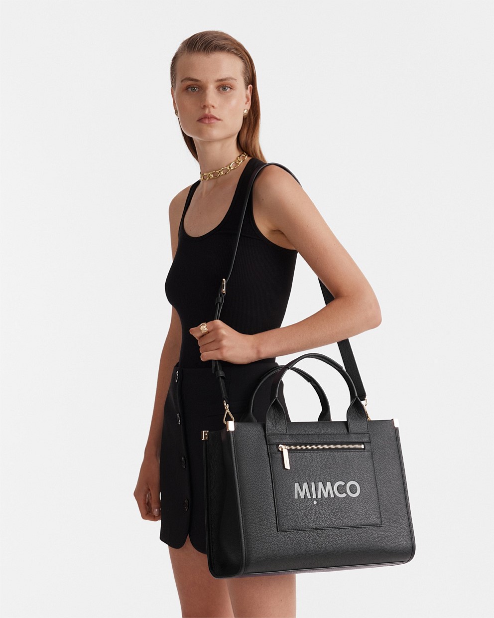 Mimco leather discount solis tote bag