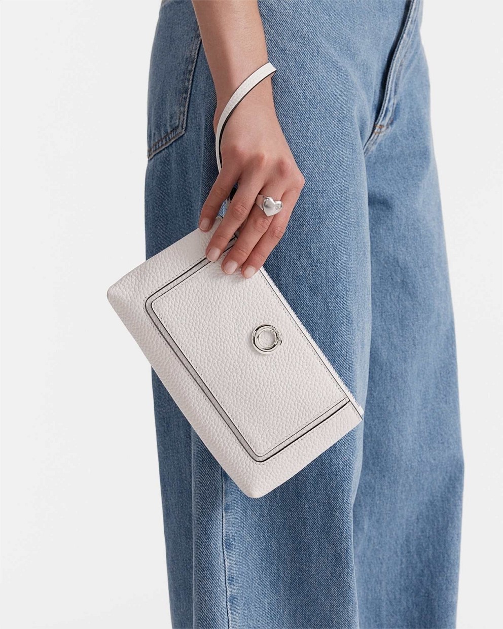 White Orbit Medium Pouch Wallets Pouches Mimco