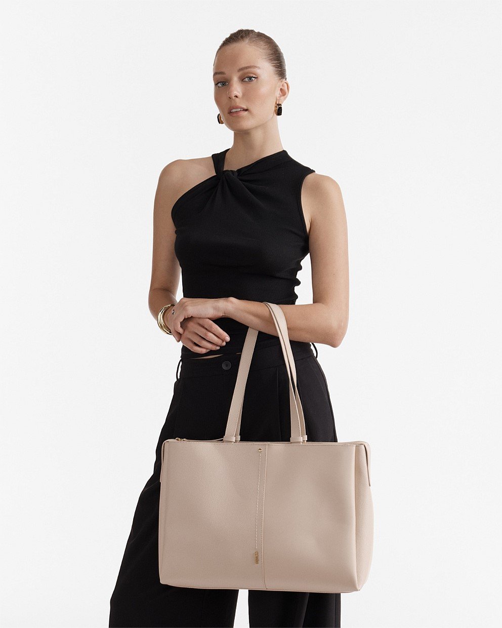 【MIMCO】Metro Worker Tote Bag/ワーカートート/ジップトップ Black Brushed Lg Metro Worker Tote Bag - Bags | Mimco