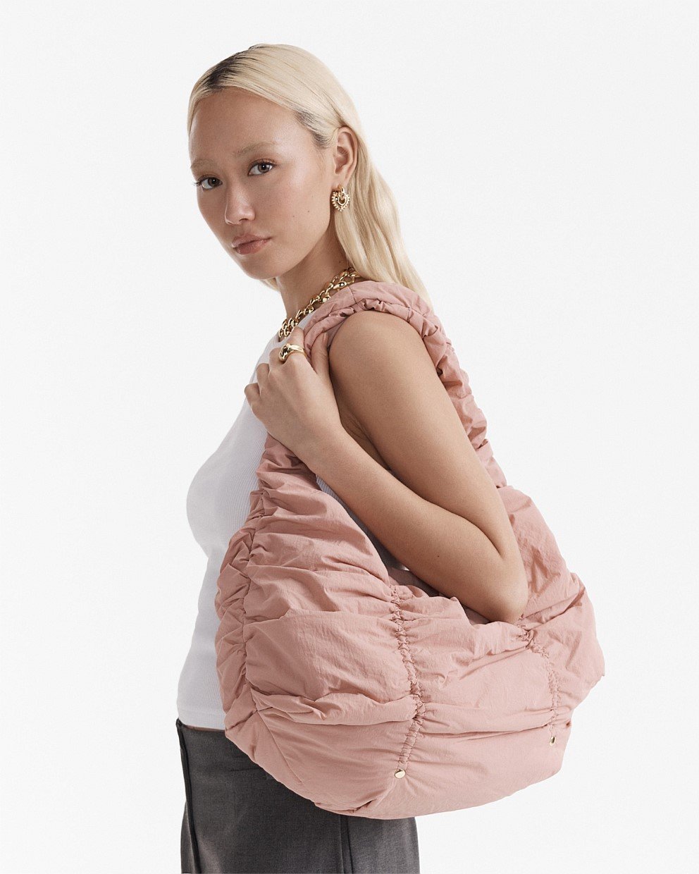 Petal Pink Solace Large Crescent Bag - Shoulder & Hobo Bags