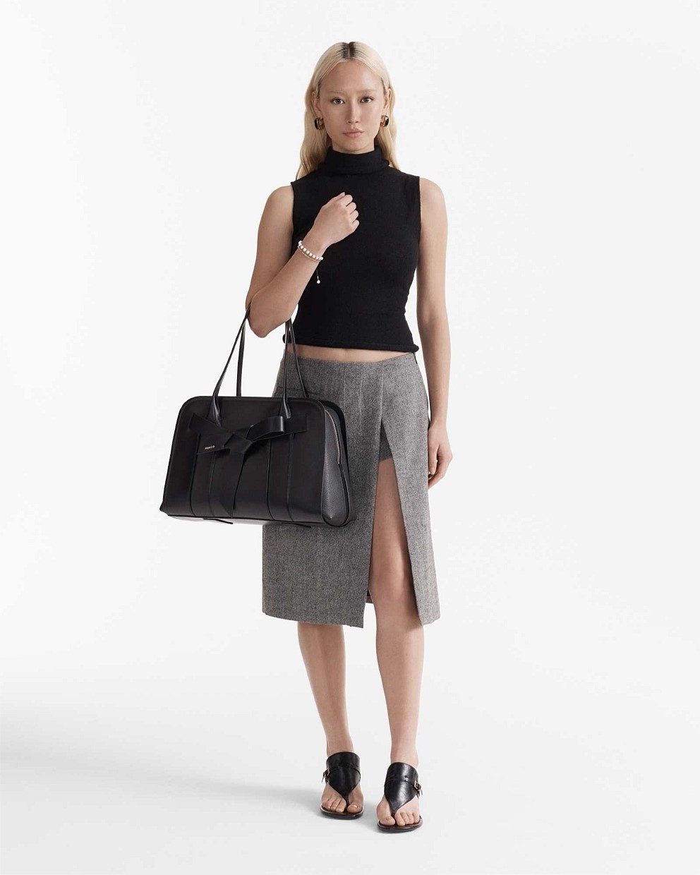 【MIMCO】Darcy Tote Bag/レザートート/帯(おび)風デザイン/PC可 Mimco Darcy Tote Bag | David Jones