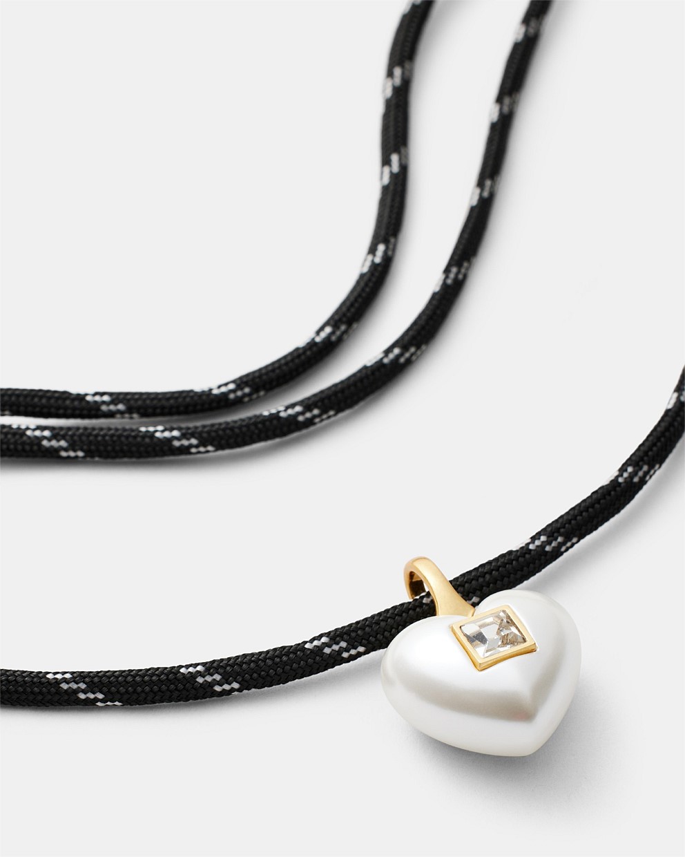 Black Devotion Heart Necklace Cord Necklaces Mimco