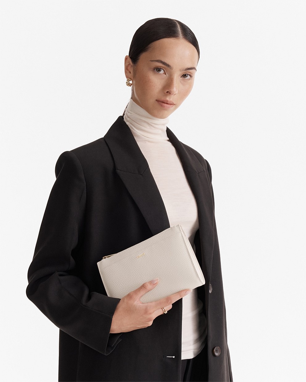 Eggshell Yvette Gusset Pouch - Wallets & Pouches | Mimco