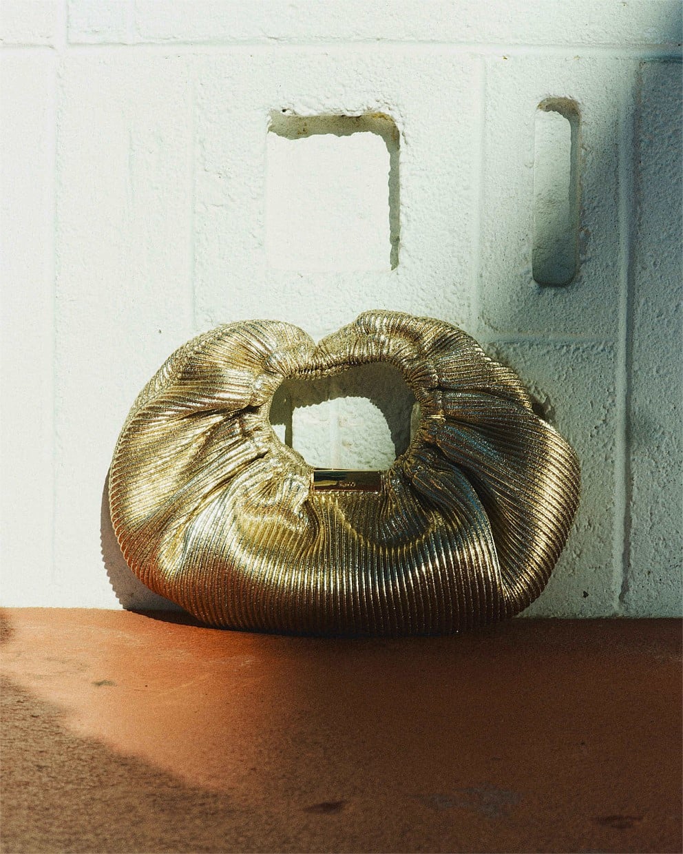 Light Gold Bianca Pleated Grab Bag - Clutch & Evening Bags | Mimco
